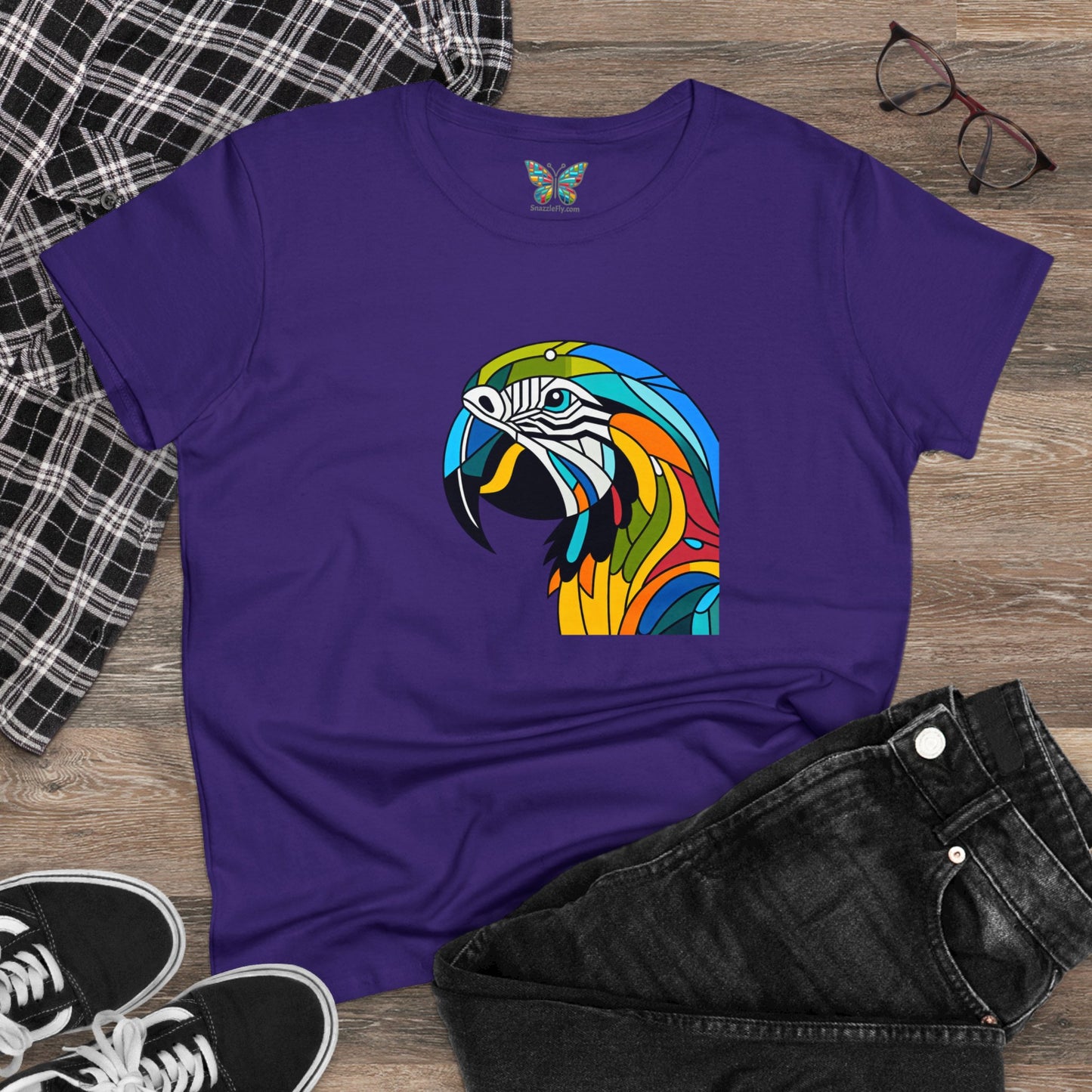 Macaw Parrot Kaleidoshimmer - Women - Snazzle Tee