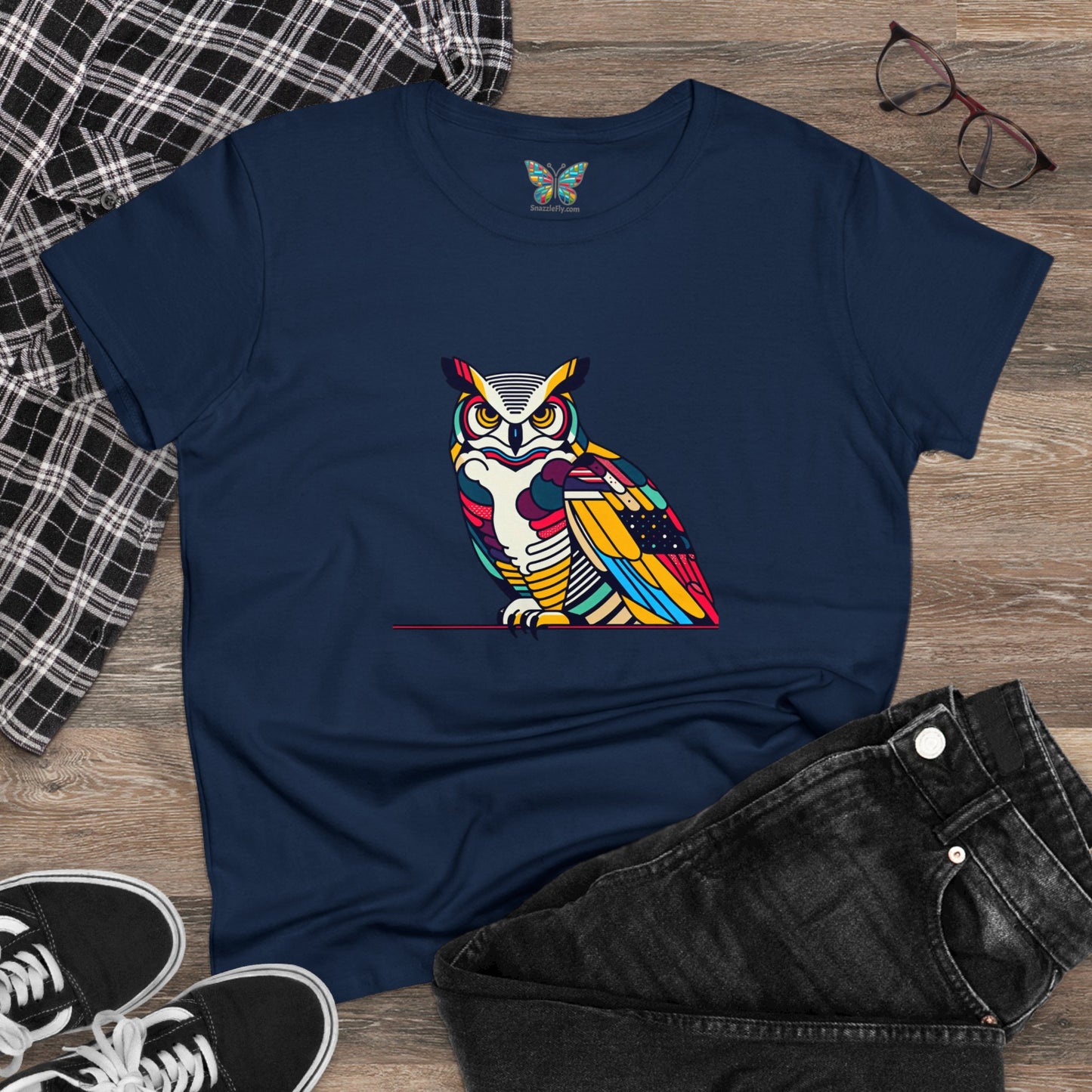 Great Horned Owl Inspyrava - Women - Snazzle Tee