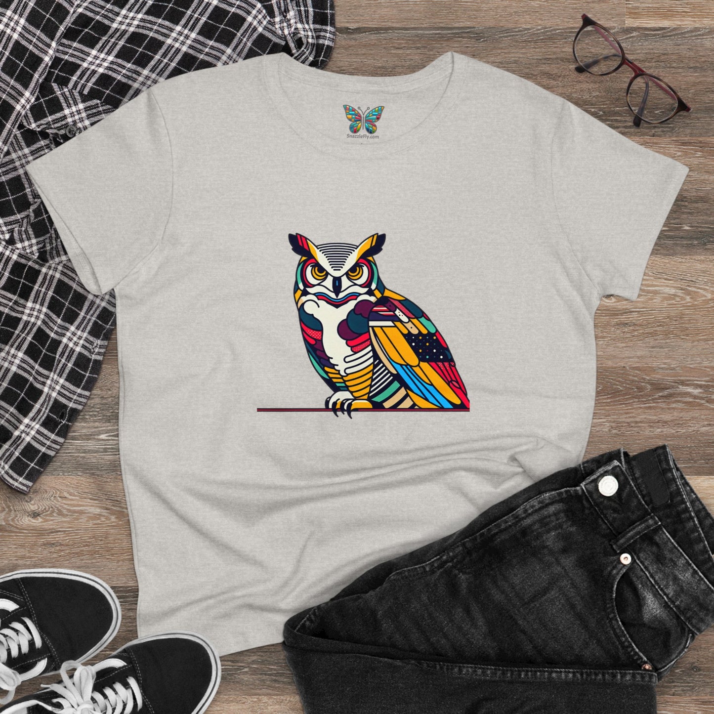 Great Horned Owl Inspyrava - Women - Snazzle Tee