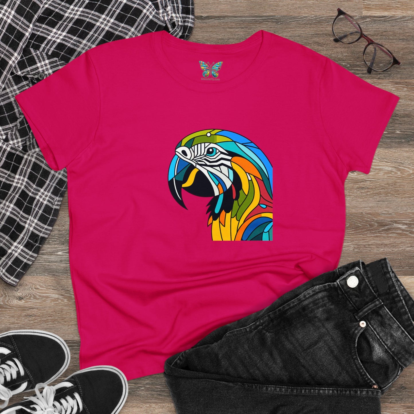 Macaw Parrot Kaleidoshimmer - Women - Snazzle Tee