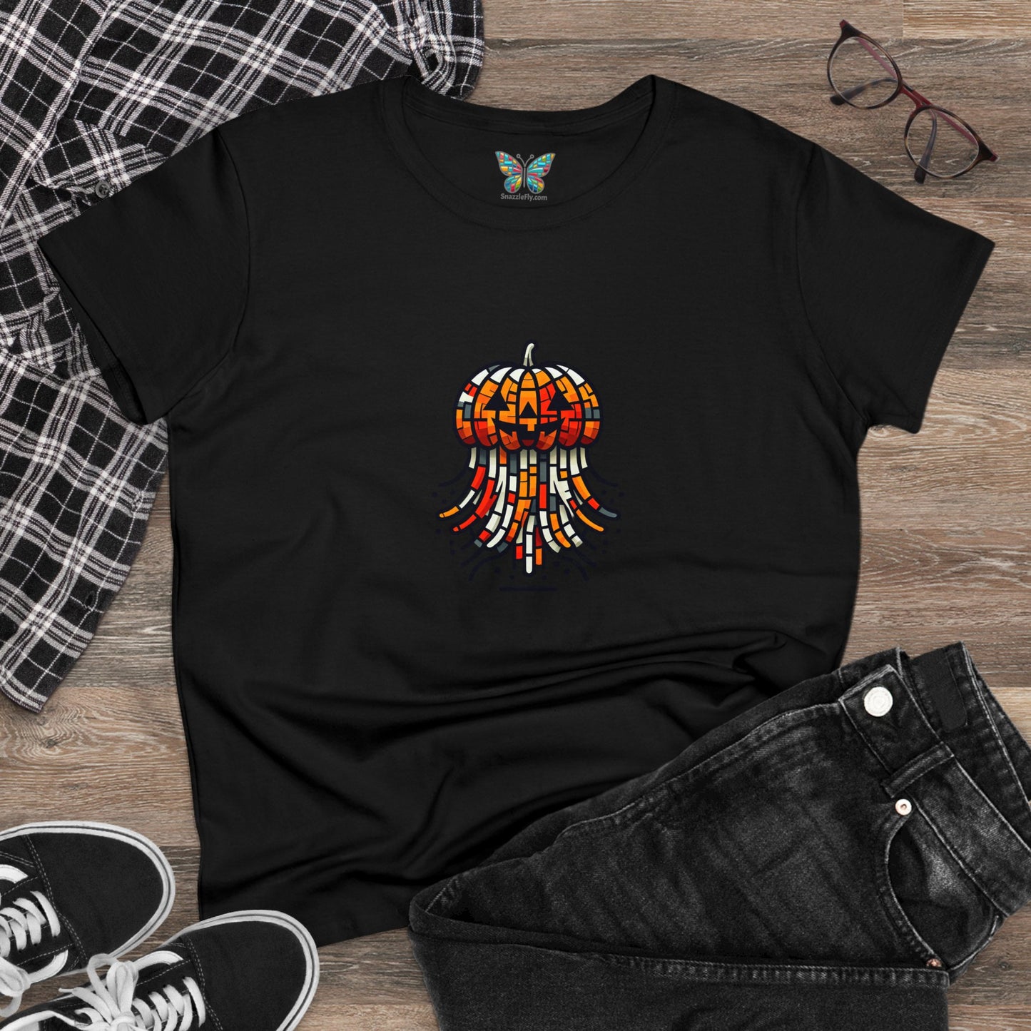 Jack-o'-Lantern Jellyfish Mirthmosphere - Women - Snazzle Tee