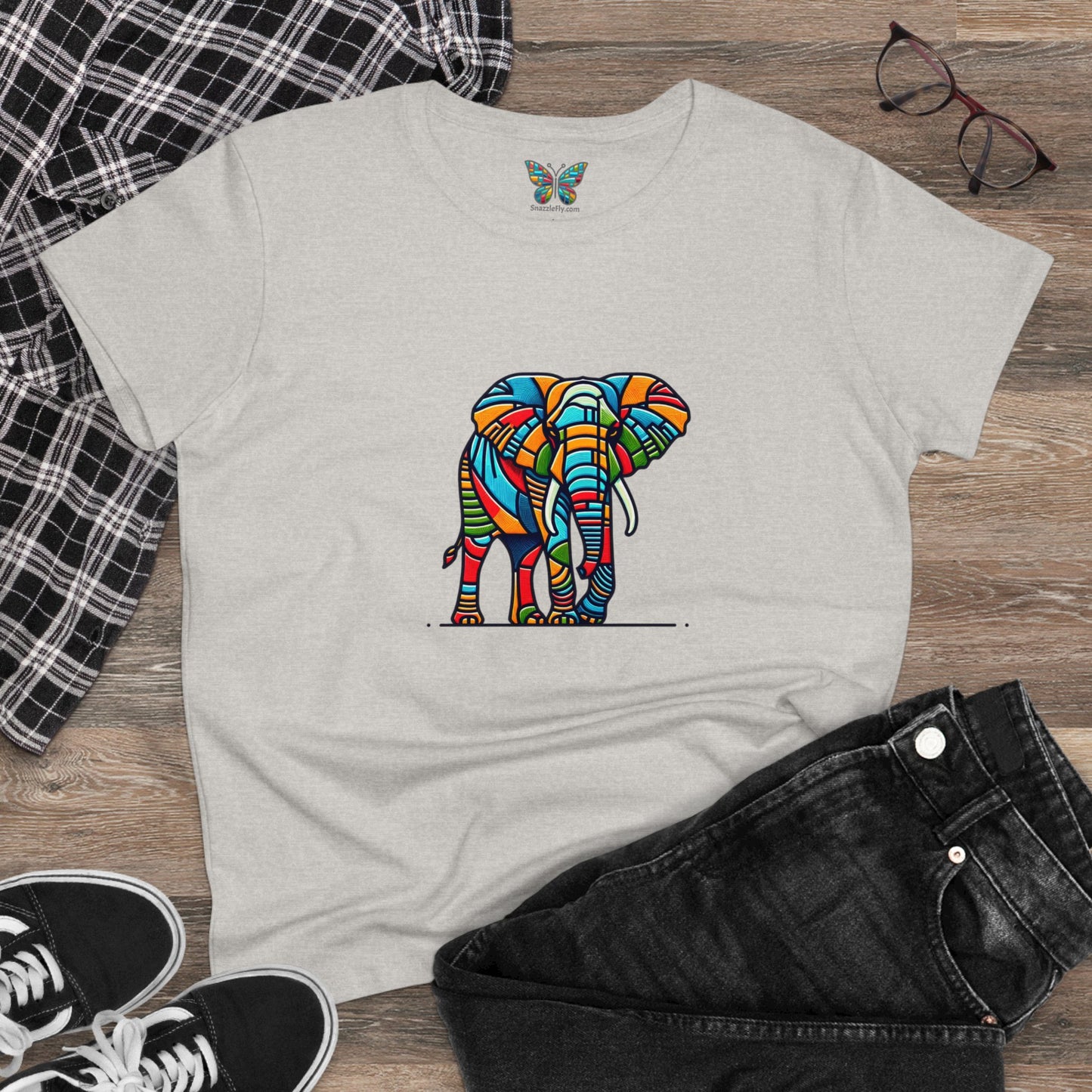 African Elephant Serenitude - Women - Snazzle Tee