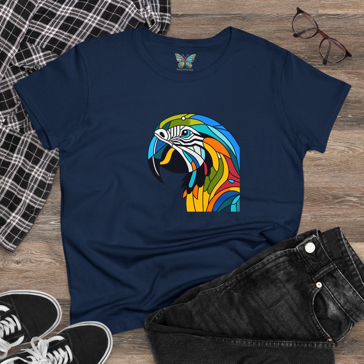 Macaw Parrot Kaleidoshimmer - Women - Snazzle Tee